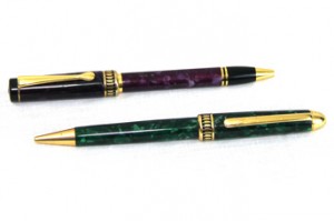 Lathe Turned Green Acrylic Pens